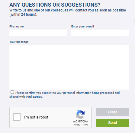 1xBet - you can reach their support reps via an online contact form